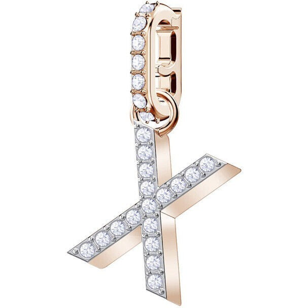 Genuine SWAROVSKI Charm Remix Letter "X" Rose Gold Plated 5440510