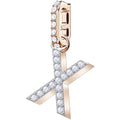 Genuine SWAROVSKI Charm Remix Letter "X" Rose Gold Plated 5440510