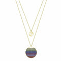 Genuine Swarovski Ginger Layered Pendant Multi-colored Gold Plating 5397843