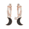 Genuine Swarovski Duo Moon Metal Alloy Multicolor Crystal Earrings 5440458