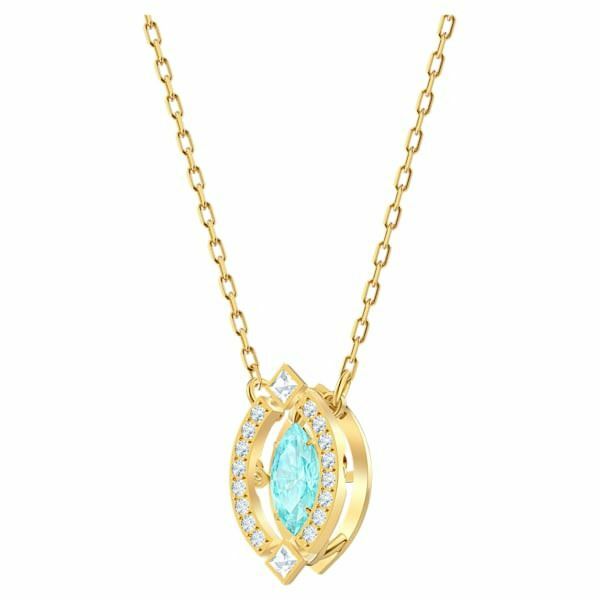 Swarovski Sparkling Dance necklace Green, Gold-tone plated 5497474