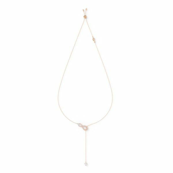 Swarovski Infinity Y necklace Infinity, White, Rose-gold tone plated