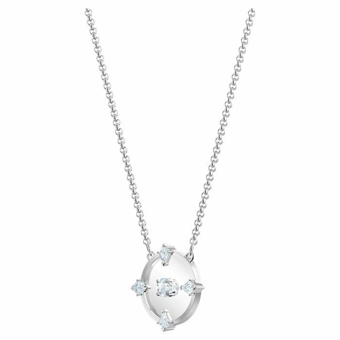 North necklace White, Rhodium plated