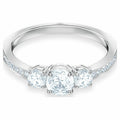 Attract Trilogy ring Round, White, Rhodium plated
