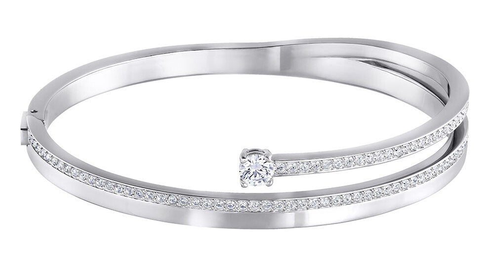 Genuine Swarovski Fresh Bangle, White, Rhodium Plated 5225445