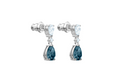 Genuine Swarovski Rhodium Plated Blue Vintage Pierced Earrings 5452579