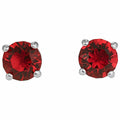 Genuine SWAROVSKI ATTRACT ROUND PIERCED EARRINGS RED RHODIUM  5493979