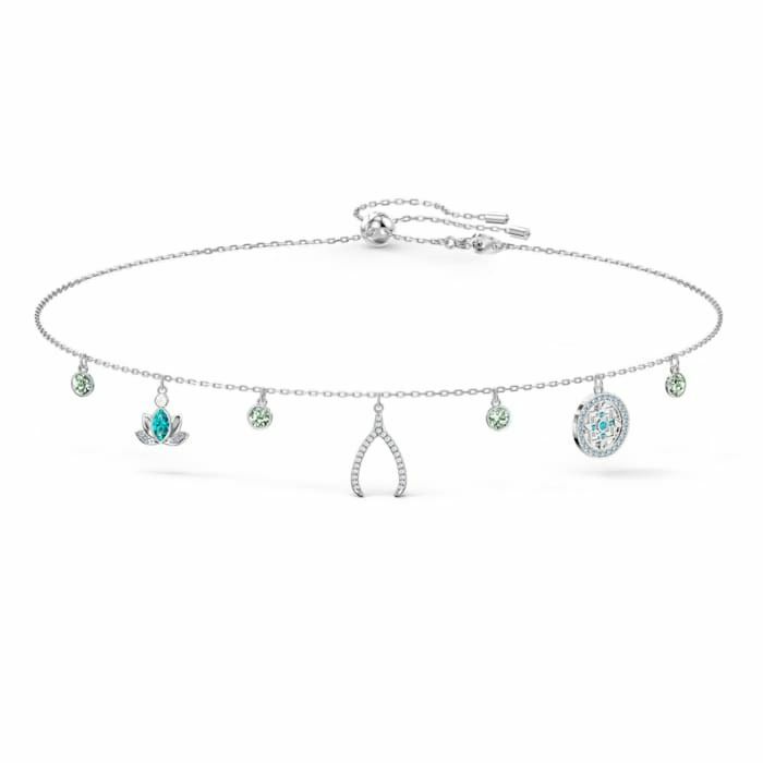 Swarovski Symbolic Charm Necklace Light multi-coloured, Rhodium plated