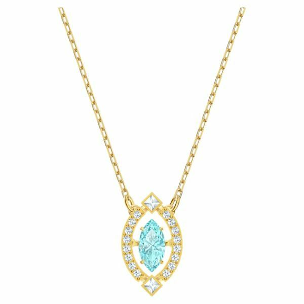 Swarovski Sparkling Dance necklace Green, Gold-tone plated 5497474