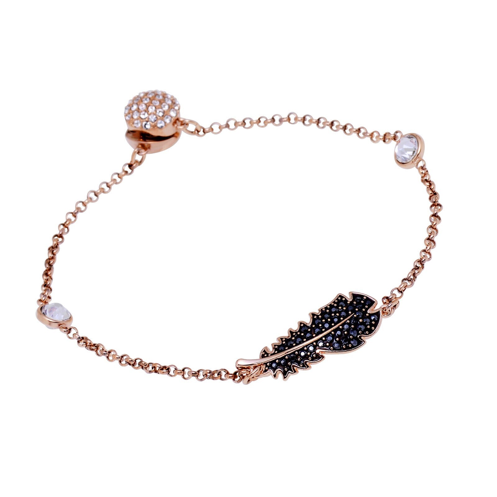 Genuine Swarovski Remix RoseGold Tone Plated And Crystal Strand Bracelet 5495340