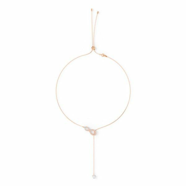 Swarovski Infinity Y necklace Infinity, White, Rose-gold tone plated