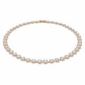 Angelic necklace Round, White, Rose-gold tone plated