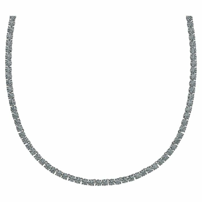 Tennis Deluxe necklace Black, Ruthenium plated