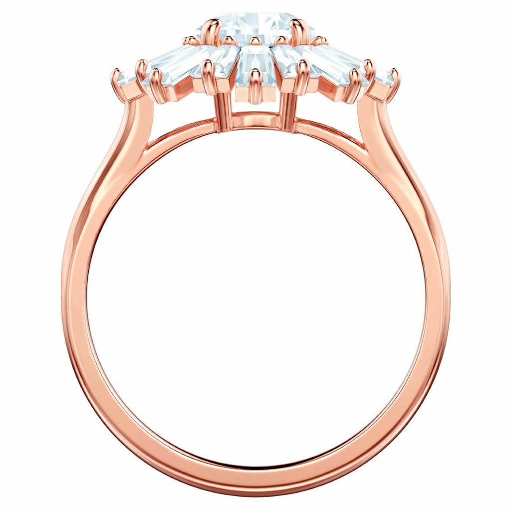 Sunshine ring Sun, White, Rose-gold tone plated