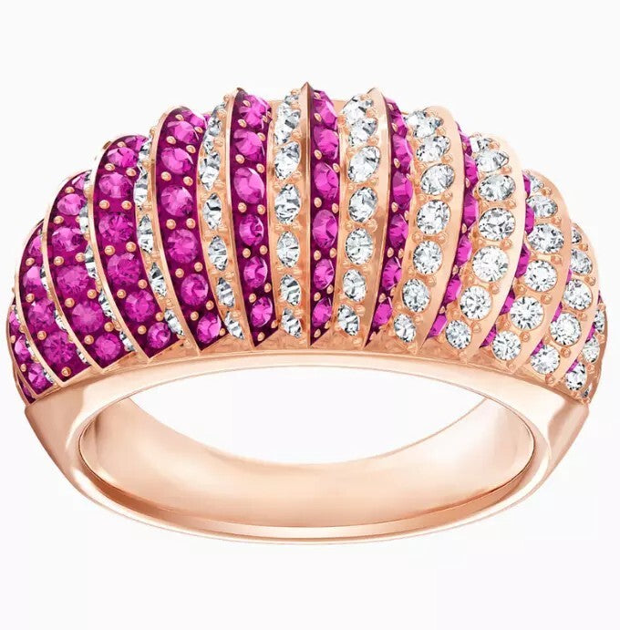 Genuine Swarovski Crystal LUXURY:RING DOMED FUCH/CRY/ROS 52  5412038 Brand New