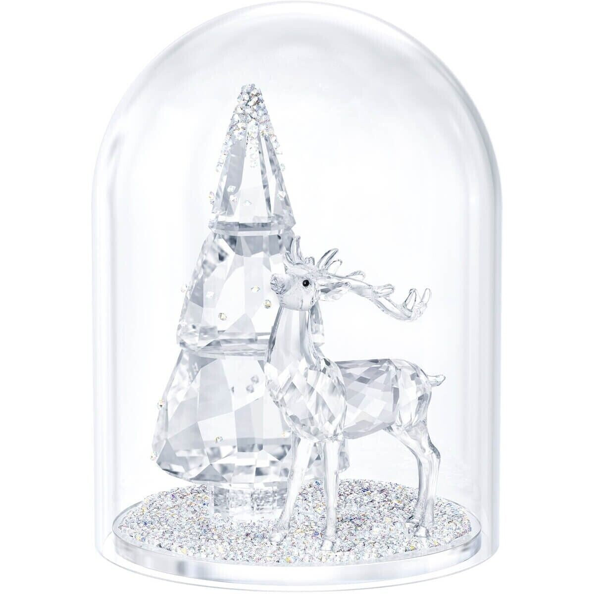 Genuine Swarovski 5403173 Christmas BELL JAR - PINE TREE & STAG