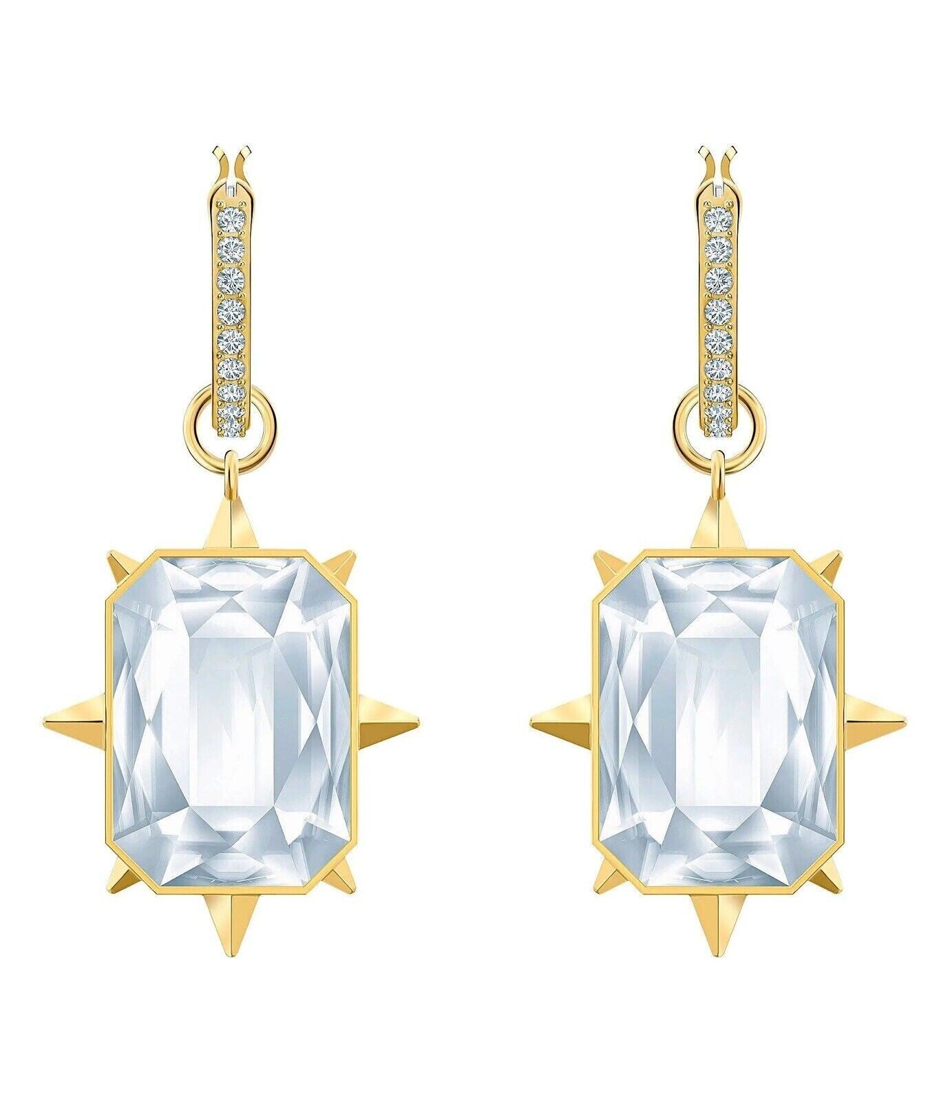 Genuine Swarovski Tarot Magic Hoop Pierced Earrings Purple 3 Way 5490915