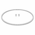 Tennis Deluxe set Round, White, Rhodium plated
