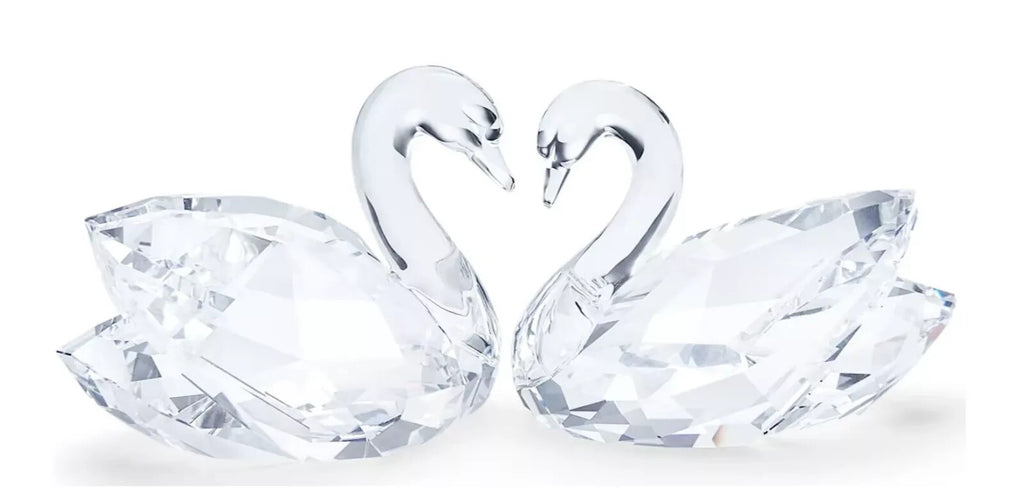 Genuine Swarovski Crystal White Feathered Beauties Couple Nature Figurine 549371