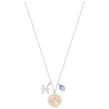 Genuine Swarovski Pisces Zodiac Rhodium Plated Necklace, Multi Color, 5349219