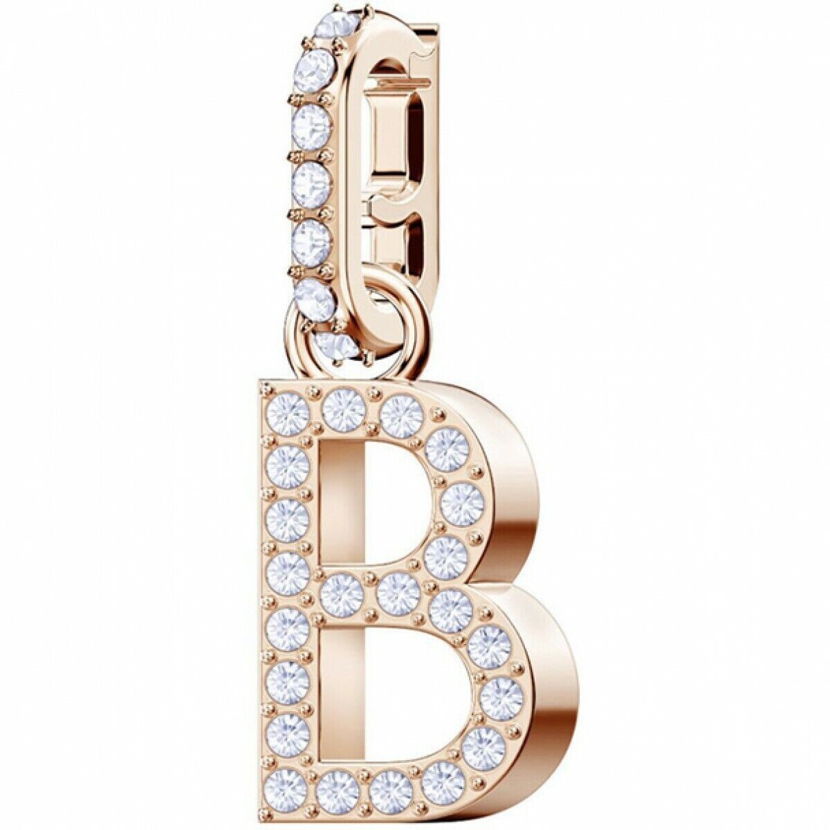 Genuine SWAROVSKI Charm Remix Letter "B" Rose Gold Plated 5437616