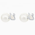 Genuine Swarovski Crystal ICONIC SWAN:PE STUD MP CRYWHITE/RHS  5416591 Brand New