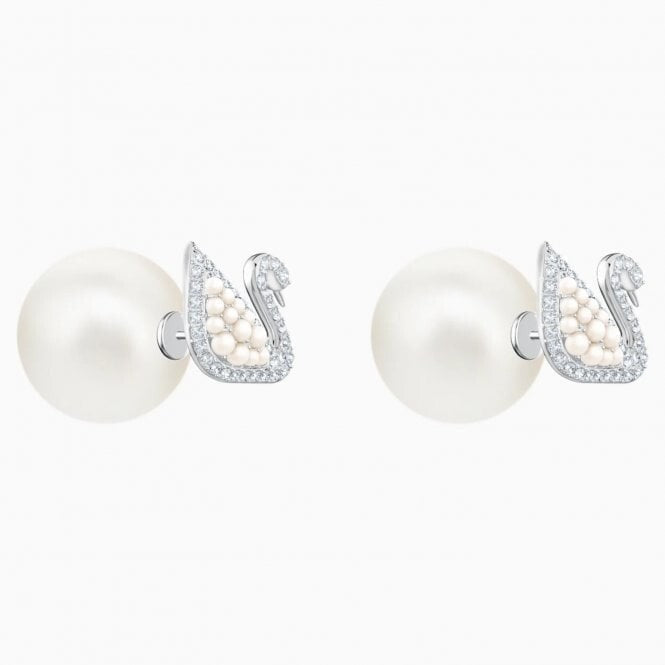 Genuine Swarovski Crystal ICONIC SWAN:PE STUD MP CRYWHITE/RHS  5416591 Brand New