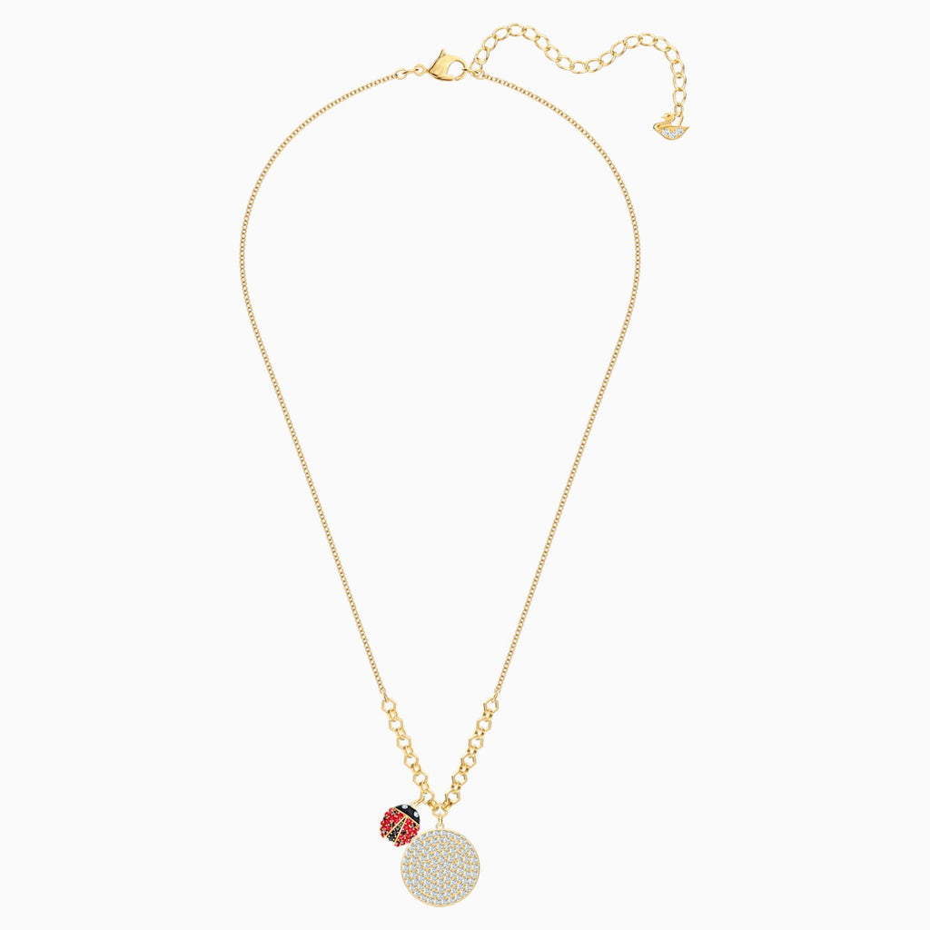 Genuine Swarovski LISABEL COIN NECKLACE, RED, GOLD-TONE PLATED 5498808