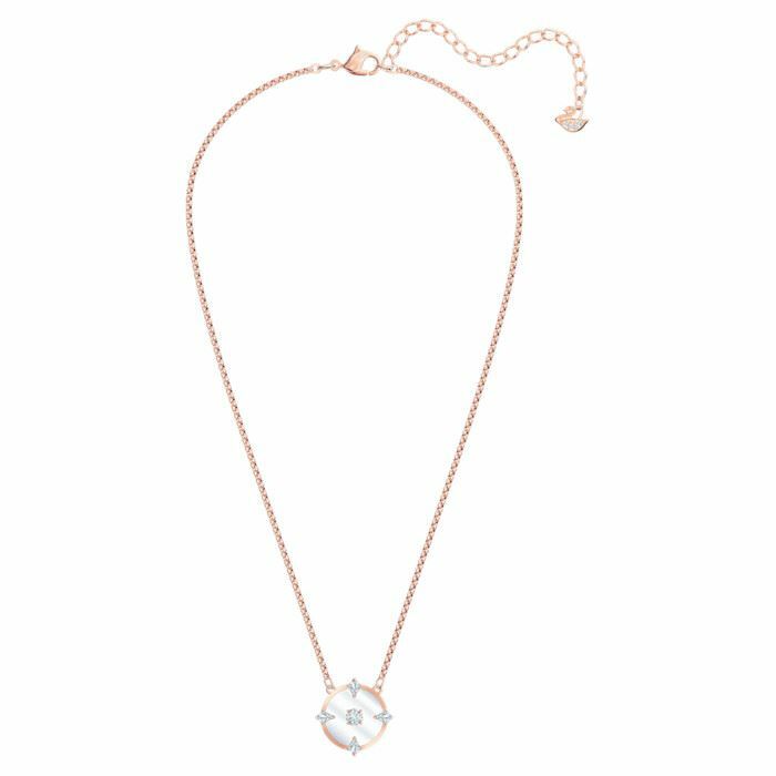 North necklace White, Rose-gold tone plated