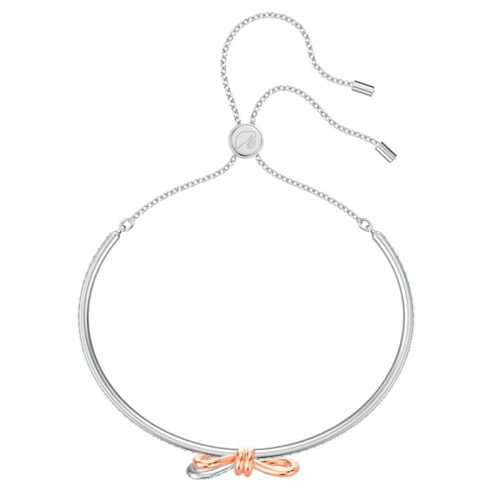 Swarovski Lifelong Bow bangle Bow, White, Mixed metal finish 5447079