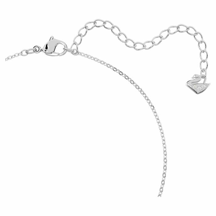 Creativity pendant Circular, White, Rhodium plated