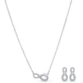 Genuine SWAROVSKI CRYSTAL INFINITY SET WHITE PENDANT & EARRINGS 5540702