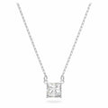 Attract necklace Square, White, Rhodium plated