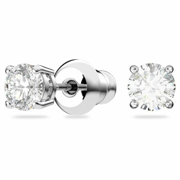 Tennis Deluxe set Round, White, Rhodium plated