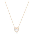 Genuine Swarovski Sparkling Dance Heart Necklace, Rose Gold-tone -5284188