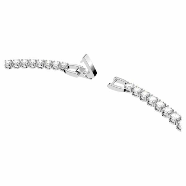 Tennis Deluxe set Round, White, Rhodium plated