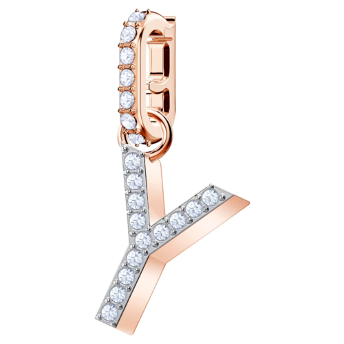 Genuine SWAROVSKI Charm Remix Letter "Y" Rose Gold Plated 5437612
