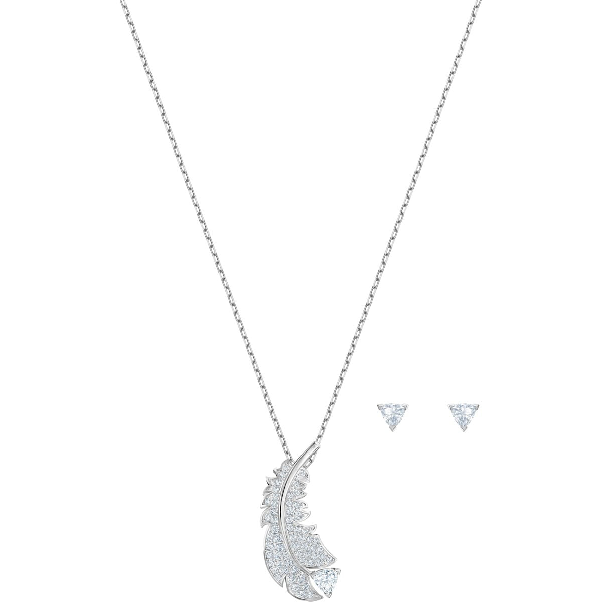 Genuine Swarovski   Female White Rhodium plating Necklace & Earring SET 5506758