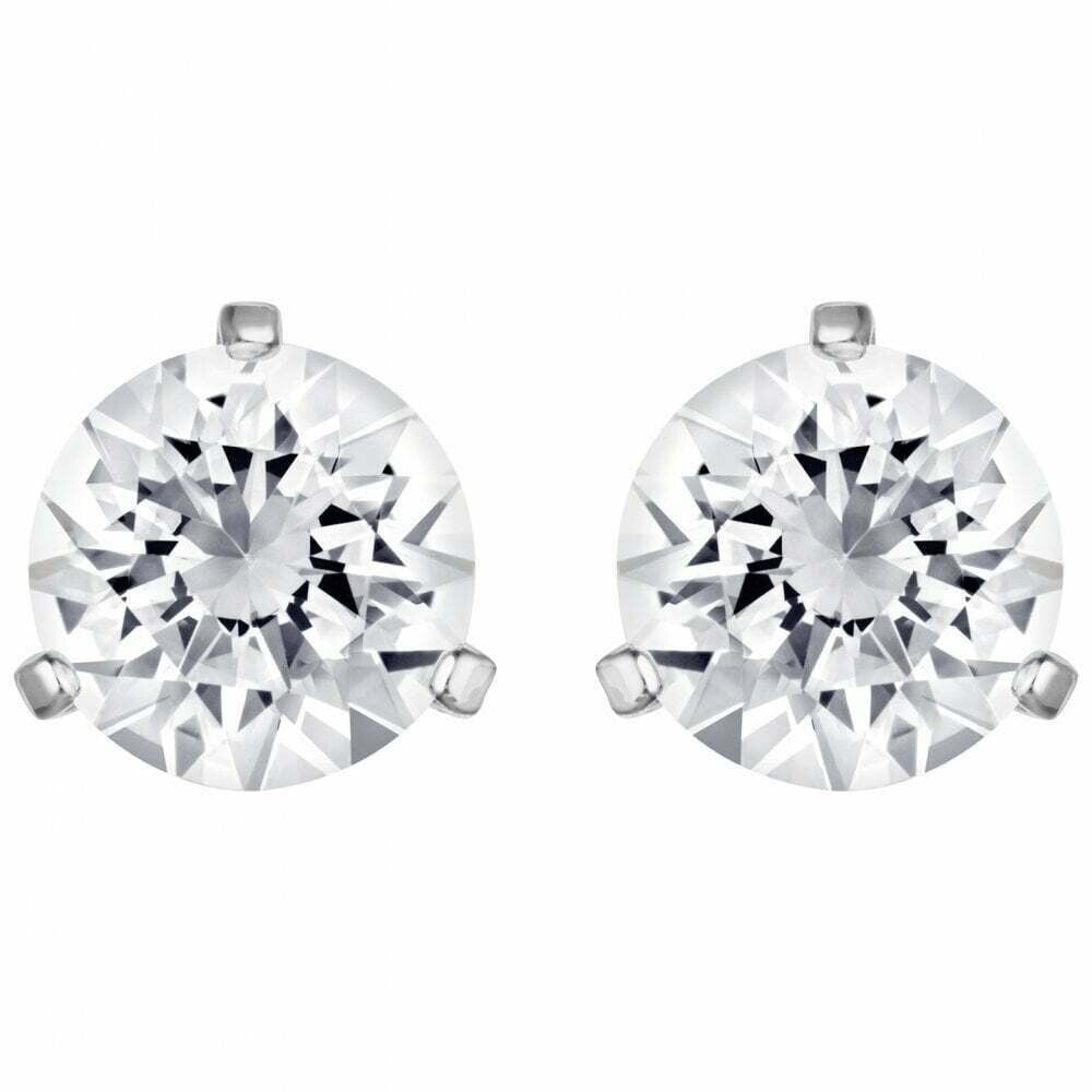 Genuine Swarovski Solitaire Stud Earrings Rhodium Plated 1800046