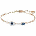Genuine Swarovski Duo Evil Eye & Blue Crystal Drop. Rose Gold Plated 5171991