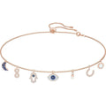 Genuine SWAROVSKI CRYSTAL SYMBOL EVIL EYE NECKLACE CHARMS ROSE GOLD 5497664
