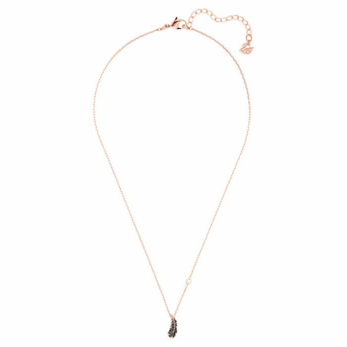 Naughty Necklace Black, Rose-gold tone plated