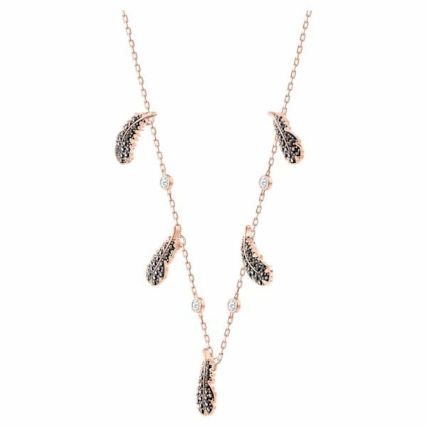 Naughty choker Black, Rose-gold tone plated