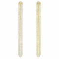 Fit Tassell pierced earrings White, Gold-tone plated