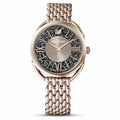 Crystalline Glam watch Metal bracelet, Grey, Champagne-gold tone 5452462