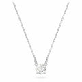 Attract necklace Round, White, Rhodium plated