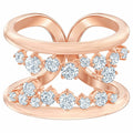 North Motif ring 52, White, Rose-gold tone plated