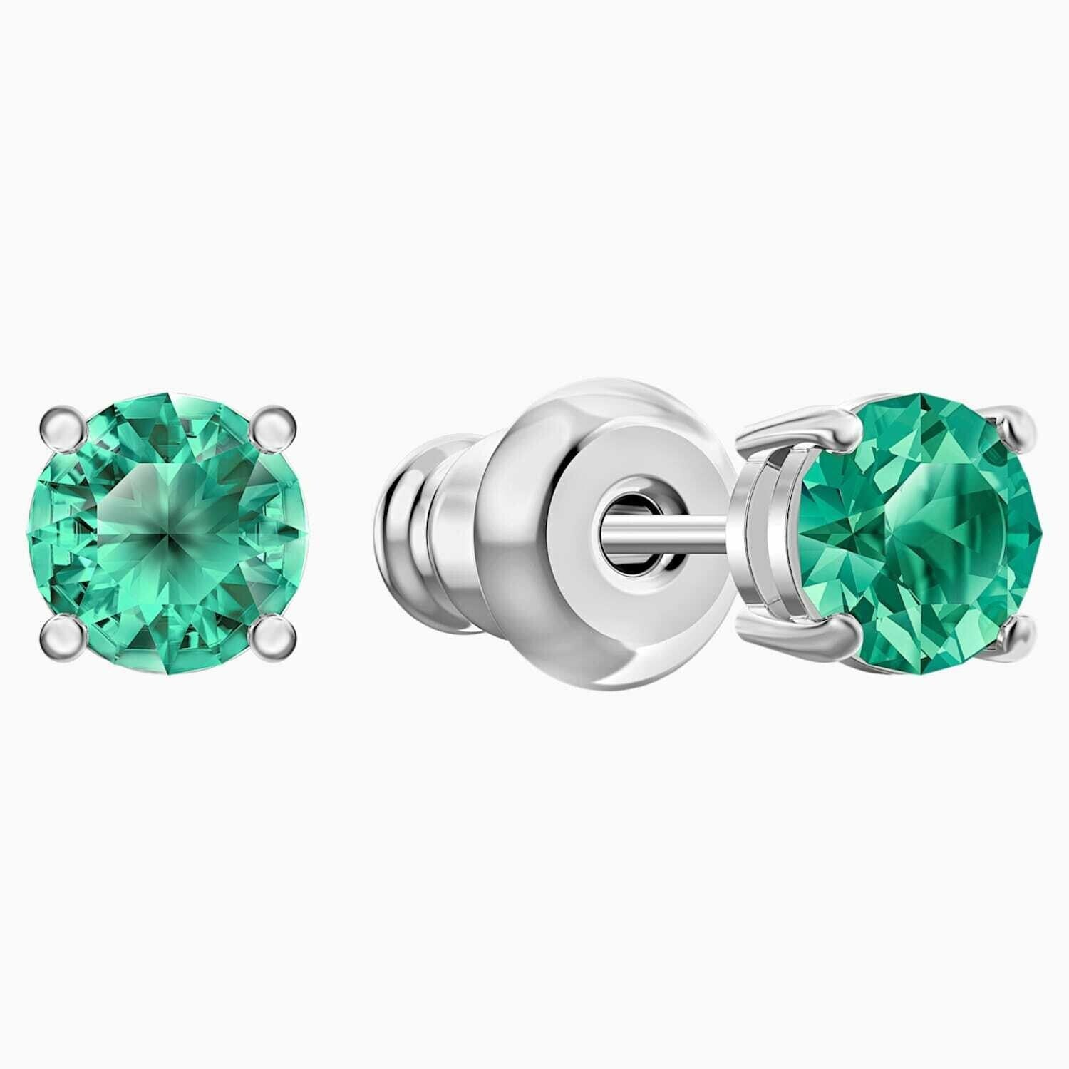 Genuine Swarovski SPARKLING DANCE SET, Green, Rhodium 5516965