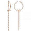Genuine Swarovski Rose Gold Plated Lifelong Long Hoop Earrings 5390820