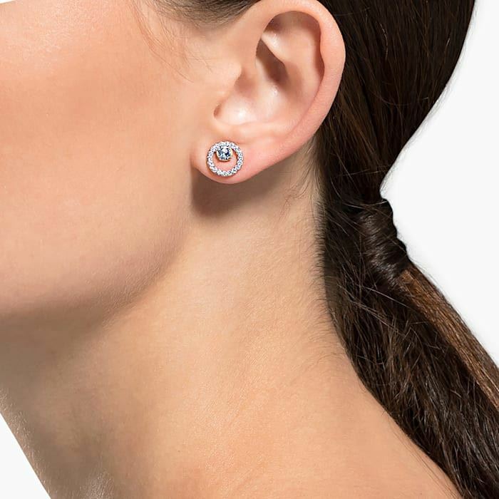 Creativity Stud Earrings Circular, White, Rose-gold tone plated 5199827